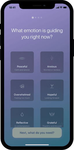 SoulPoem App iPhone Mockup Step 1