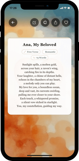 SoulPoem App iPhone Mockup Step 2